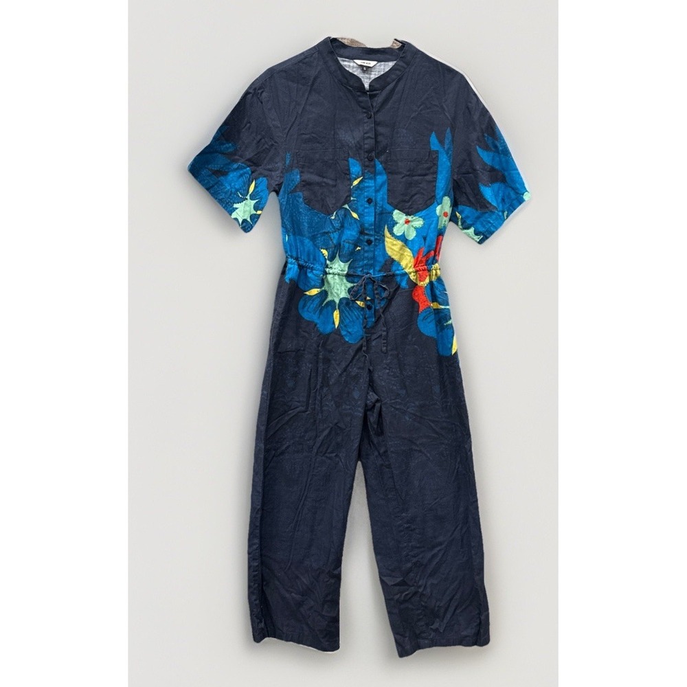 The Kit, Issa Floral Batik Jumpsuit,Belted, Short Sleeve, Artsy, Sz:S, Unique